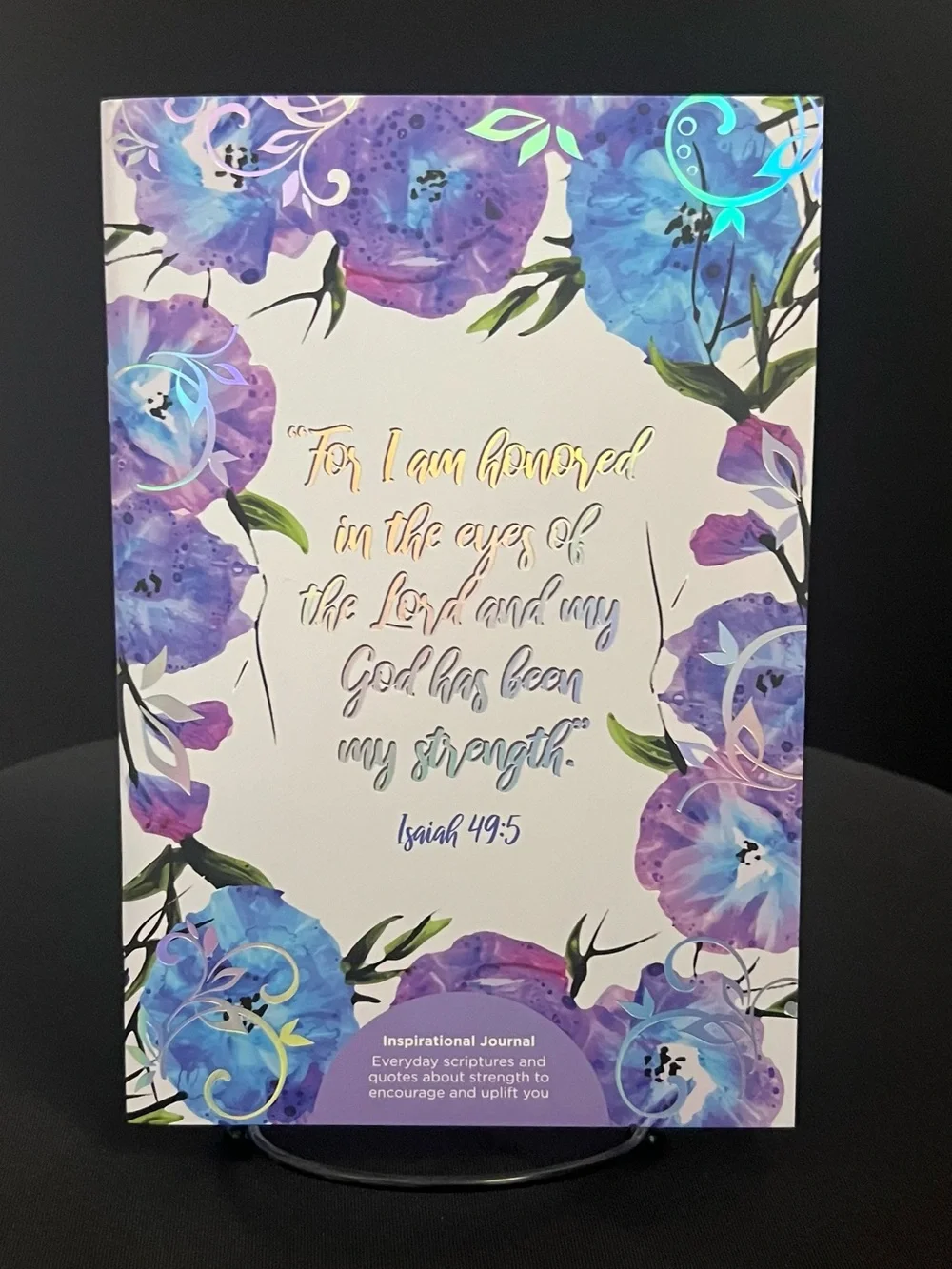 STRENGTH Inspirational Journal - Purple & Blue Floral Cover